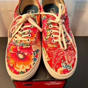 Vans Authentic Slim Multi Floral True White Canvas Shoes